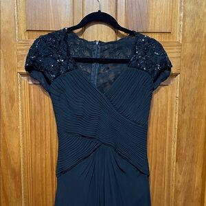Tadashi Shoji Black Dress with Beaded Detail
